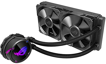 ASUS ROG STRIX LC 240 - Sistema de refrigeración líquida de CPU, AURA Sync RGB, tubo de goma reforzado de 38 cm, ventiladores ROG RGB optimizados