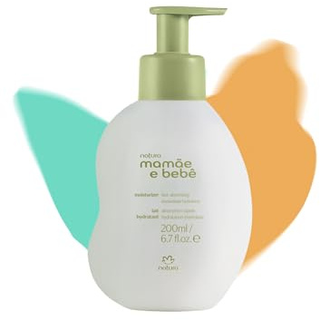 NATURA - Lait Hydratant Corps Mamae e Bebe - Pour l'Hygiène de Bébé - Hydrate & Conforte - Testé Dermatologiquement - Approuvé par les Pédiatres - 100% Vegan - Cruelty Free - Flacon-Pompe 200 ml