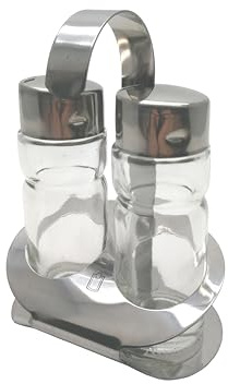 METRO Professional Set de salero y pimentero, Acero Inoxidable, 42 ml, 11,5 cm