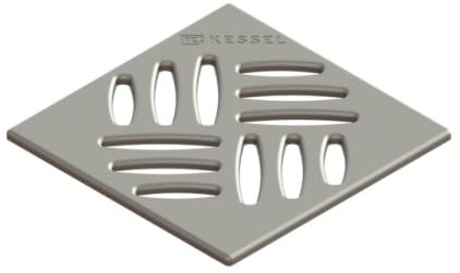 KESSEL - Grille de Douche carrée INOX 120x120 V2A K3 pour bonde Ultra Plat - KESGR680243