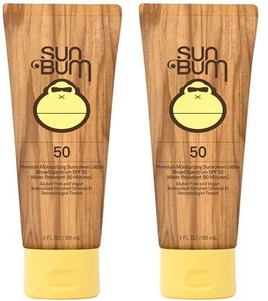 Sun Bum Original Spf 50 Sunscreen Lotion Vegan and Hawaii 104 Act Compliant (Octinoxate & Oxybenzone Free) Broad Spectrum Moisturizing UVA/UVB With Vitamin E 3 Ounce 2 Pack