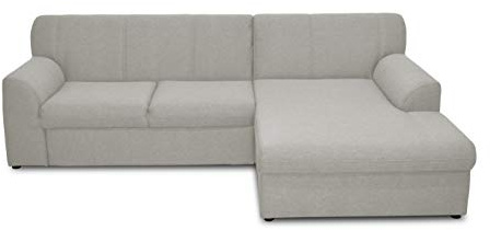 DOMO. collection Ecksofa Topper, Sofa in L-Form, moderne Couch, kleine Polsterecke, 245 x 155 x 78 cm (BxTxH), silber | Longchair rechts mit L-Form und abgerundeten Armlehnen, moderne Polsterecke, 245 x 155 x 78 cm (BxTxH)