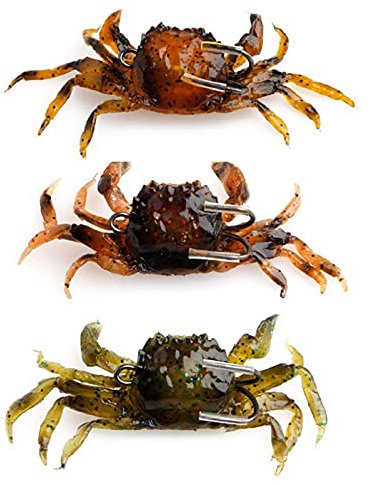 Cebo De Cangrejo De Simulación Agudo Gancho Wobbler Señuelo De Pesca Suave con Anzuelos 3D, Adecuado para Agua Dulce Y Marina