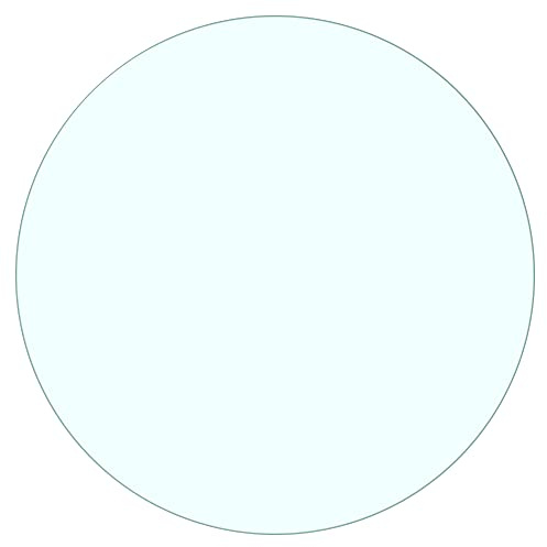 Home Supplies 400mm Clear Table Top Tempered Glass Round Flat Polished Edge Kitchen Dining Table Top Glass Round Sturdy Replacement Protector Cover (40CM, Clear)