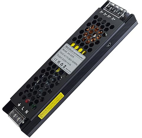 LED Trafo 24V 200W Konstante Spannung Trasformatore AC 220/230V auf DC 24 Volt 8.3 Ampere Schlankes Netzteil für Streifen und Innenleuchten