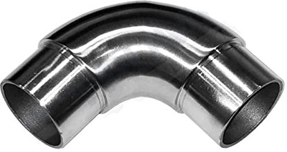 Edelstahl Steckfitting Rohrverbinder Rohrbogen Flansch Verbinder Geländer V2A (Ø 33,7 mm, Rundbogen 90°)