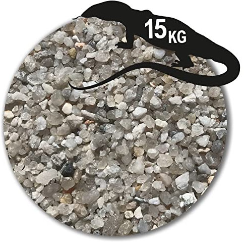 Anbobo Müller GmbH - Terrarien Sand/Terrarien Kies - 15 KG - 1,0-3,15mm hellgrau grau mehrfach gewaschen hochrein Deutsche Zertifizierung