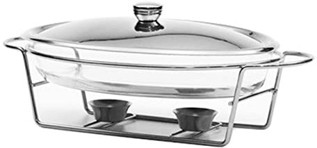 Samnuerly Chafing Speisenwärmer Chafing Dish Buffet Speisenwärmer Edelstahl mit Glasheizplatte Bequem und Praktisch