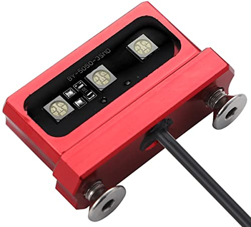 Greluma 1 Stk CNC-Motorrad-Kennzeichenbeleuchtung, 12V-Universal-Motorrad-LED-Hinterradbremse, Rücklicht, weißes Licht, Aluminiumlegierung