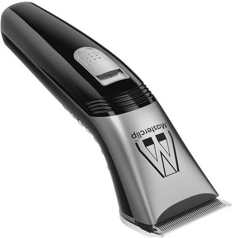 Masterclip Schermaschine für Hunde, sehr leise, professionelle Fellpflege, mit leichtem, schnurlosem Trimmer, wiederaufladbar, geeignet für Hunde, Katzen und andere Tierhaare (Silber)