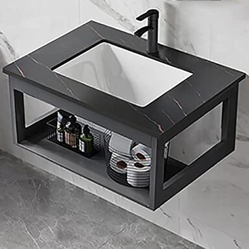 Keramik Eck Waschbecken Handwaschbecken Klein Wandwaschbecken Eckwaschbecken Rechteckig Mini Hänge-Waschbecken Mit Hahnloch Und Überlauf Pflegeleichtes Becken Für Gäste WC ( Color : Hot and cold fauce
