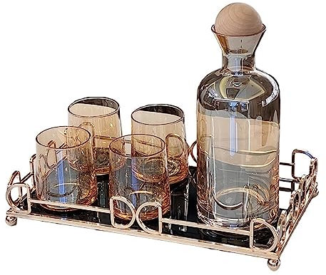 GRFIT Brocca Acqua Tazza da tè for bollitore in Vetro for Acqua, Tazza da ospitalità for Soggiorno Domestico con Resistenza alle Alte Temperature Caraffa Acqua (Color : A)