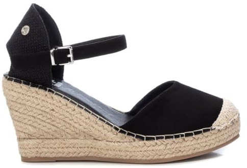 XTI Sandalias 142382 Negro -Altura cuña 9cm-