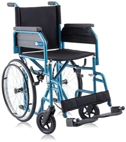 Carrozzina leggera ad autospinta Helios Skinny Ingombro Ridotto (40CM), Celeste