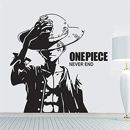 YaoyueJian Wall Decals Wall Stickers Art Wall Stickers Vinyl Wall Decals Kids Wall Stickers Vinyl Wall Sticker One Piece Luffy Cartoon Art Mural Bedroom Living Room Home Wall Decor 87x57 cm