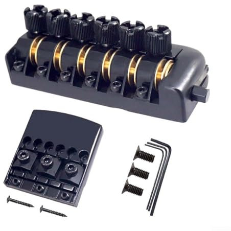 Vintage Style E-Gitarre Headless Bridge Saitenhalter Feste Headless Guitar Bridge Pull Plate 6 Saiten Metallkonstruktion (G)
