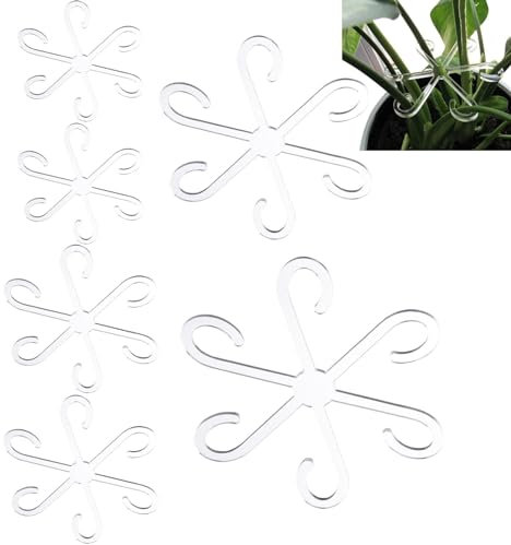 Poupangke Stielstützhaken, Pflanzenklammern für Weinreben | 6 Stück Pflanzen-Kletterwand-Clips,Acryl-Stielstützhaken in 3 Größen für Gewächshausblumen, Topfpflanzen Sorgen dafür, DASS Pflanzen