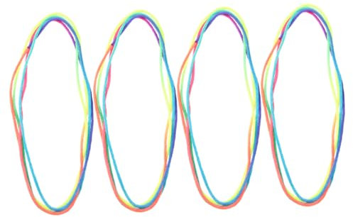 BESTonZON 4pcs Rainbow Cat Cradle Rope Finger Strings Portable Hand Game Playthings for Boy Girl Indoor Cat Toys