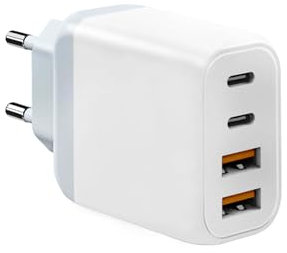 Caricatore Rapido USB C Plug, Adattatore di Caricabatterie USB C a 4 Porte Da 20 W per iPhone 16 15 14 13 12 11 Pro Max SE XS XR 8 Plus SE, iPad, Samsung Galaxy (Bianco-1)