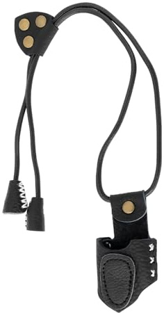 YINETTECH 1 x Daumenring für Bogenschießen, PU-Leder, Daumenschutzring mit Seil, Länge 30 cm, für Bogenschießen, Wettkampf-Training, Schwarz