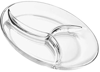 GRIRIW Assiette De Service Transparent Pour Fruits Et Salades Plateau Alimentaire Multifonction à Compartiments Pour Décoration Et Rangement à