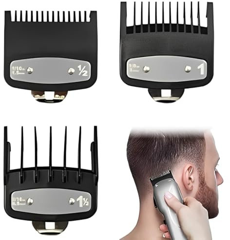 LAJUP 3 Pzs Peine Límite Para Cortapelos,Peine Maquina Cortar Pelo,Recortadores De Peine Guía,Cubierta Protectora Cortadora,Peine De Peluqueria Profesional Compatibles Con Maquinillas Wahl