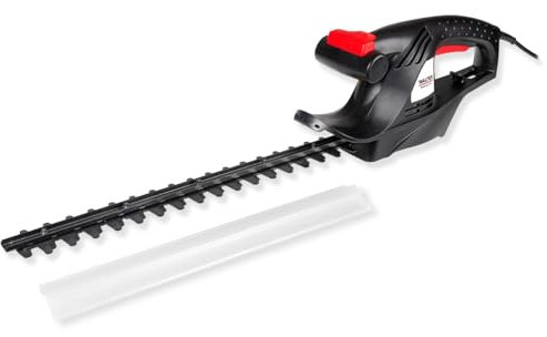 WALTER Elektro-Heckenschere 450 W – Präzisionsklinge aus U-Stahl, 408 mm Schnittlänge, Sicherheitsbremssystem, Ergonomischer T-Griff, 2-Hand-Schutzschalter, Ideal für Gartenpflege & Hecken schneiden