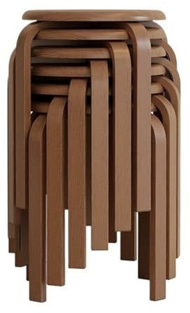 Stapelhocker 6er Set - Moderne runde rückenfreie Stühle für Küche, Esszimmer, Büro und Outdoor - Platzsparendes Design für vielseitige Nutzung