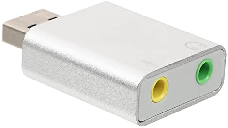 DIYEAH Adaptateur Audio USB Externe Stéréo Compatible Pc et Ordinateur Portable Prise Jack pour Casque et Microphone