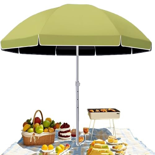Parasol de marché portable, résistant aux UV, parasol de table d'extérieur réglable pour la plage et le camping, 1,8 m, parasol de jardin, vert
