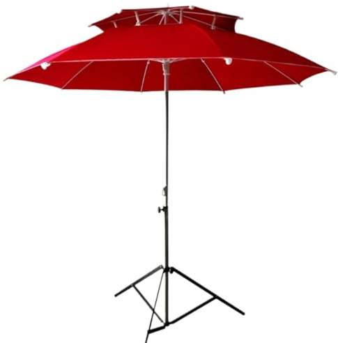 NESPIQ Parasol De Plage Parasol De Plage en Fibre Double Couche, Parasol De Plage, Parapluie D'extérieur, Outil Commercial Mobilier De Jardin(Rot)