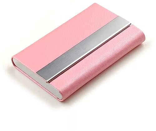 TLMDXTEU Professionelles Visitenkartenetui Tragbare personalisierte Business Creative Card Box for Herren(Rosa)