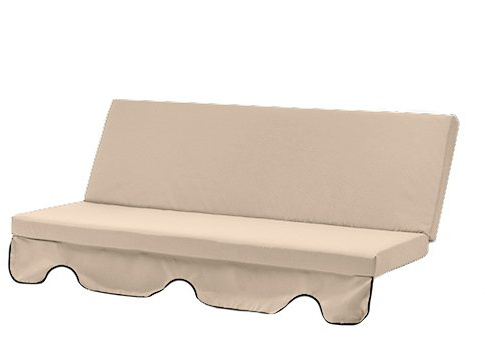 Gardenista Garden Swing Hammock Bench Replacement Cushion Seat | Outdoor Canopy Patio Furniture | Water Resistant | Soft & Comfortable | 3 Seater (Stone)