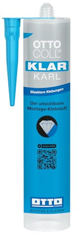 OTTOCOLL KLARKARL 290ml, Spezialkleber für transparente Klebungen, Vielseitiger Hybrid-Polymer-Klebstoff, inklusive kör4u Tülle