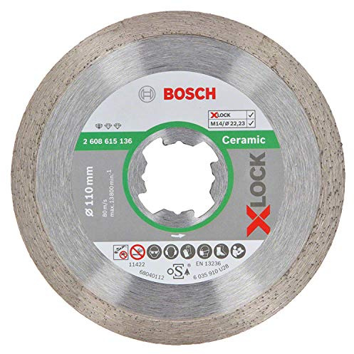 Bosch 1x Disque à tronçonner Ceramic Precision, alésage X-Lock | pour Carreaux de Hard Ceramic, Marbre, Ø 110 mm Professional Accessoire Petite meuleuse angulaire