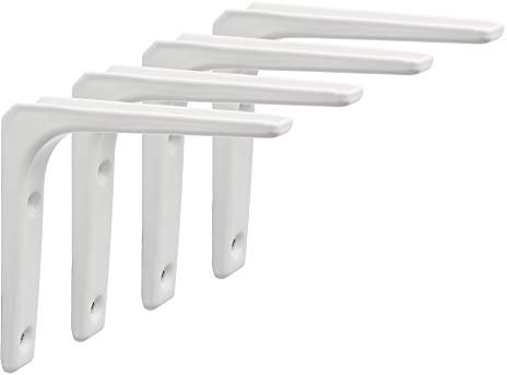 SAYAYO Regalwinkel Schwerlast Regalhalterung Regalträger Weiss Regalhalter Metall 90 Grad L-förmige 4 Stück Winkel Regal 100x100 für Wandhalterung Regal, Eckregal, Hölzern Möbel