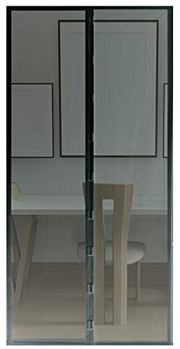 DIVCHI Magnetic Door Curtain Automatic Closing Fly Insect Bug Screen Net Mesh (100x210 cm, Black)