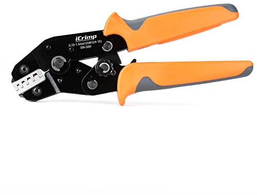 iCrimp SN-58B crimpverktyg för hand 0,25-1,5 mm² för krimpning icke-isolerade pluggkontakter, öppen tunna hona snabb koppling