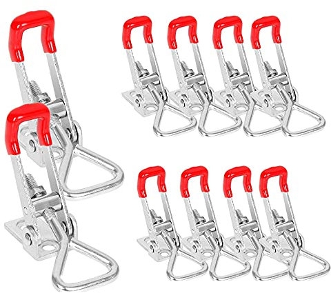 EVADOW 10 Pack Heavy Duty Adjustable Toggle Clamp, 360lbs Holding Capacity 4001 Style Quick Release Toggle Pull Latch Hasp Clamp for Door, Box Case Trunk, Smoker Lid