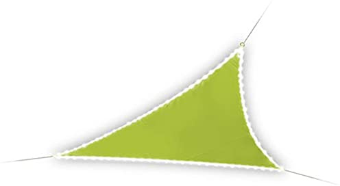 Perel Dreieckiges Sonnensegel mit 107 LEDs, wasserabweisendes Polyester, UV-Schutz 95%, 3.6 x 3.6 x 3.6 m Solar LED Beleuchtung, Shade Sail für Garten und Terrasse