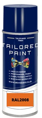 RAL2008 Bright Orange MATT Aerosol Paint Can Direct MATT Paint RAL Colour Code For Wood, Metal, Plastic, PVC, UPVC, Fascia Boards - Indoor & Outdoor