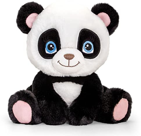 tachi Plüschtier Panda Bär, Teddy Stofftier Schwarz Weiß, Kuscheltier Bärchen 25 cm