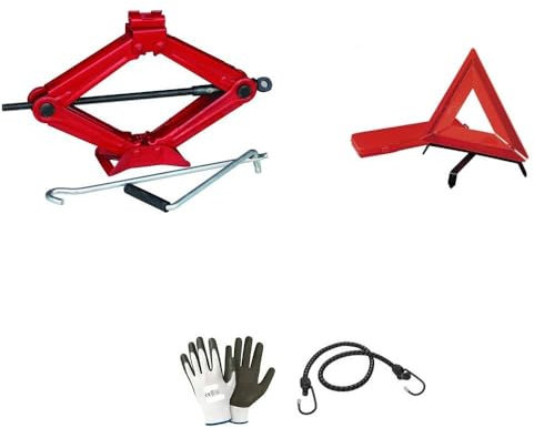 KOMPATIBLE Con MAZZANTI 2-TONNEN-SCHERENWAGENHEBER + NOT-DREIECK MIT HÜLLE KOMPAKTER WAGENHEBER ZUM Heben VON RÄDERN, AUTOREIFEN UNIVERSAL ZUGELASSEN