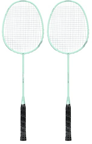 SPYMINNPOO 2-teiliges Badmintonschläger-Set, Leichte Badmintonschläger aus Glas-Carbon-Legierung für Professionelles Training und Wettkampf, Türkis