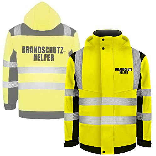 Fassbender-Druck WARNWESTEN - BRANDSCHUTZHELFER Sicherheitsjacke Winterjacke GELB - Gelb Warnjacke nach EN ISO 20471 zertifiziert - Unisex und hochwertigem Reflektorstreifen (Gr. M)