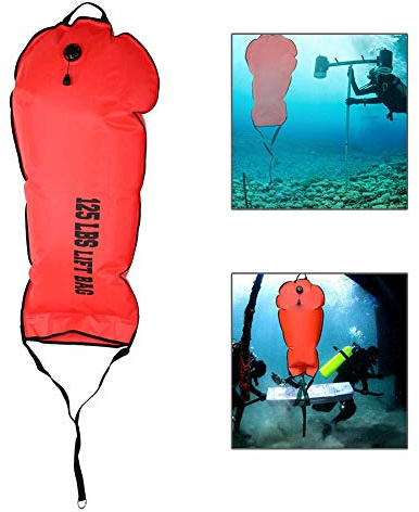 NDNCZDHC Tauch-Hebesack, Gut Sichtbarer Auftriebssack Mit Offenem Boden, Scuba-Sicherheits-Hebesack-Ablassventil-Pumpen-Tauchzubehör(125 LBS)