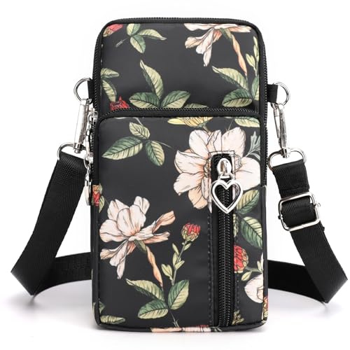 DuoLmi Umhängetasche Damen Klein, Crossbody Tasche für Damen, Nylon Handy Mini-Tasche Kleine Schultertasche Multifunktionale Handytasche, Handytasche zum Umhängen Damen