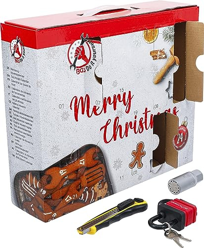 BGS Diy 95000 | Werkzeug-Adventskalender | DIY-Kalender für Heimwerker & Haushalt | 63-tlg.