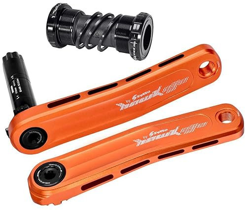 DHNCBGFZ Kurbelgarnitur MTB Fahrrad Kurbelgarnitur 170 Mm Mit Tretlager GXP Hohle Integrierte MTB Kurbelgarnitur Kurbelarm-Set Aus Aluminiumlegierung(Orange)