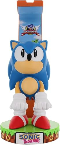 Exquisite Gaming: Sega Sonic Deluxe Support Lumineux pour Casque, Appareil, Manette et Support de téléphone, câble de câble Inclus 1,2 m